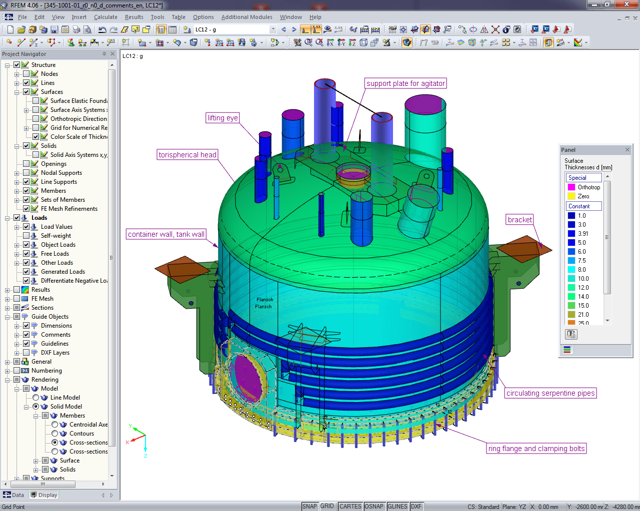 Modelo de análisis en RFEM (© Peter & Partner)