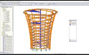 Modelo en 3D de la torre mirador en RSTAB (© WIEHAG GmbH)