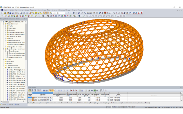 Modelo 3D de CIMU - ILE DE SEGUIN en RSTAB (© sblumer ZT GmbH)