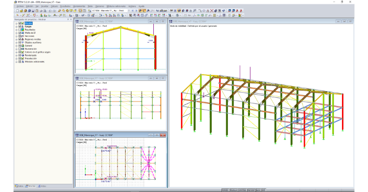 Diferentes cargas del puente grúa en RFEM (© Albyr)