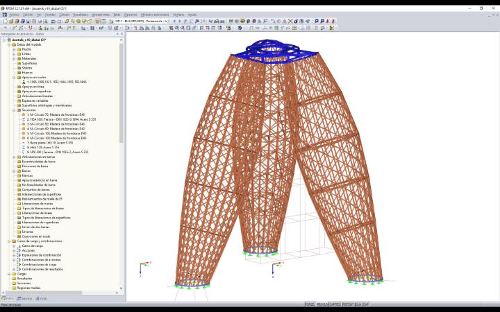 Modelo de RFEM de la torre mirador (© STATIC Solution sro)