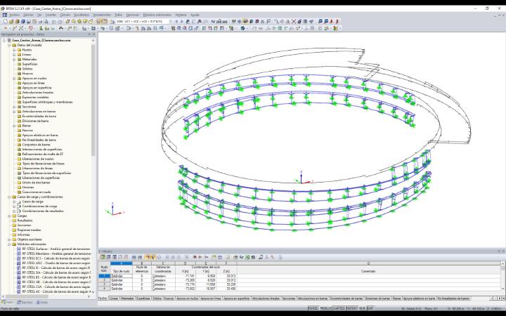 Estructura de apoyo de la fachada en RFEM (© Enclos Corp.)