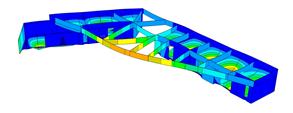 Modelo en RFEM del Centro de Deportes Náuticos (© Kmod Enginyeria en Fusta SL)
