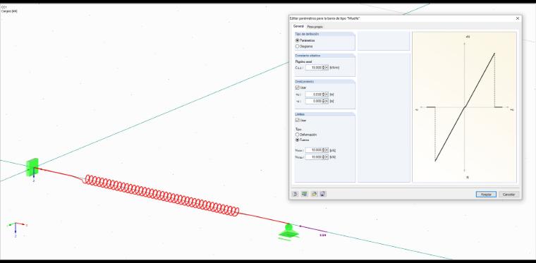 Tipo de barra "Muelle" en RFEM
