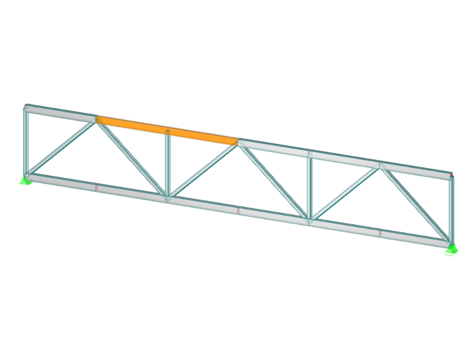 Viga de celosía con articulaciones