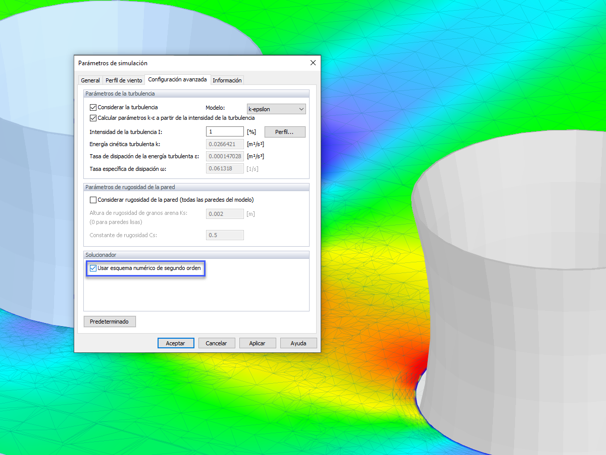 Esquema numérico de segundo orden en RWIND Simulation