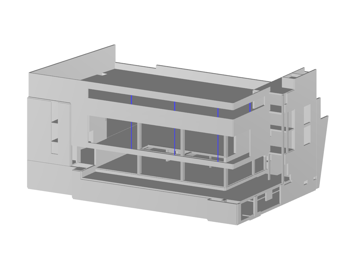 Componente A del centro municipal en RFEM (© Dipl.-Ing.Rainer Zangerle)