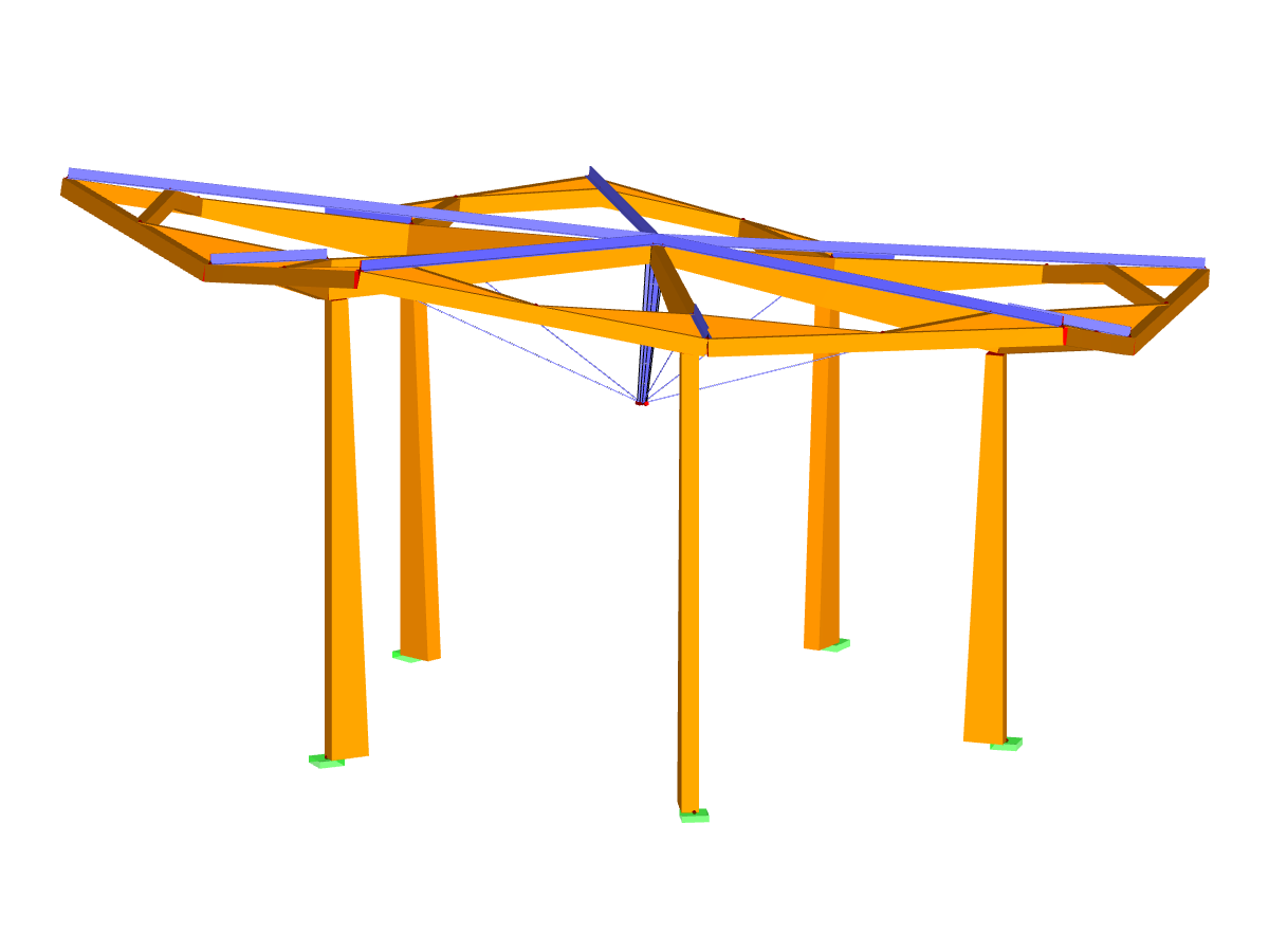 Modelo en 3D de un elemento individual en RFEM (© Jing Kong & Associates Consulting Structural Engineers Inc.)