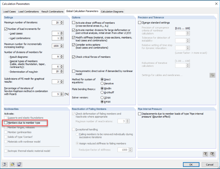 Desactivar no linealidades