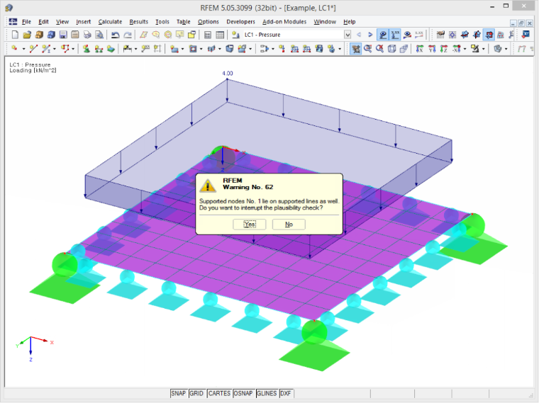 Advertencia antes del cálculo