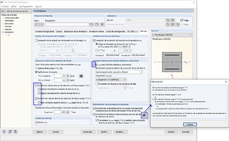 Ajustes para determinar la armadura longitudinal