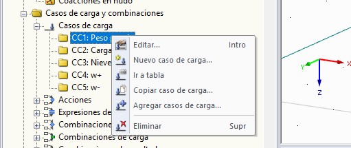Función "Agregar casos de carga"