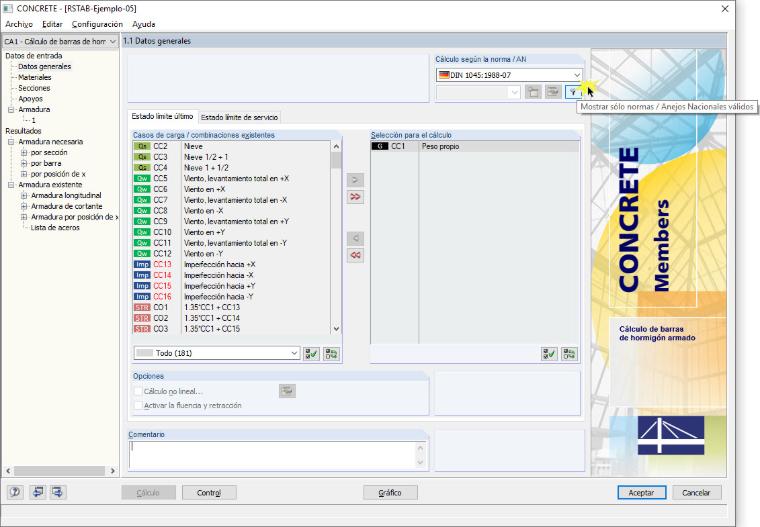 Filtro para normas disponibles