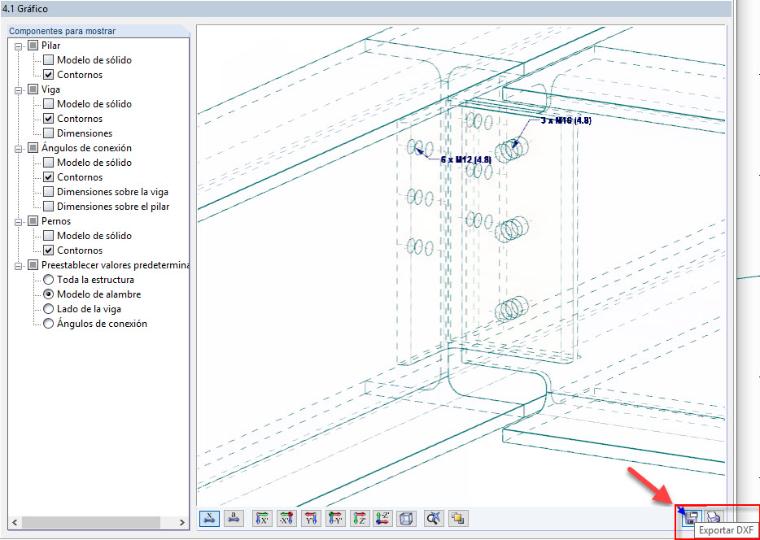 Botón "Exportar como DXF"
