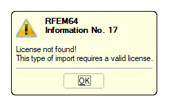 Advertencia de falta de licencia para la interfaz "RF-LINK"