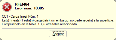 Mensaje de error