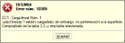 Mensaje de error