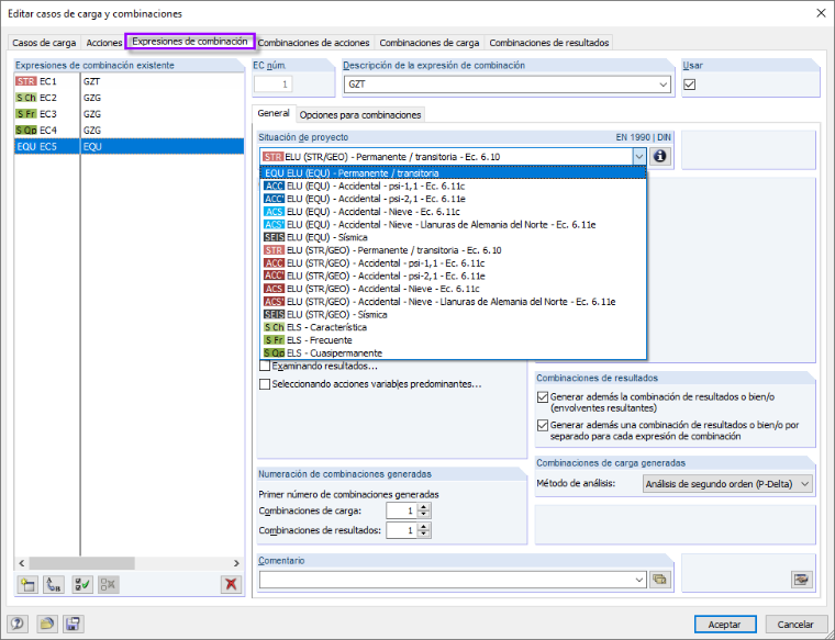 Creación de una nueva expresión de combinación