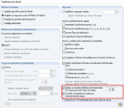 Cuadro de diálogo para los parámetros de cálculo de casos de carga y combinaciones de carga