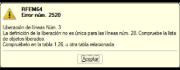 Mensaje de error