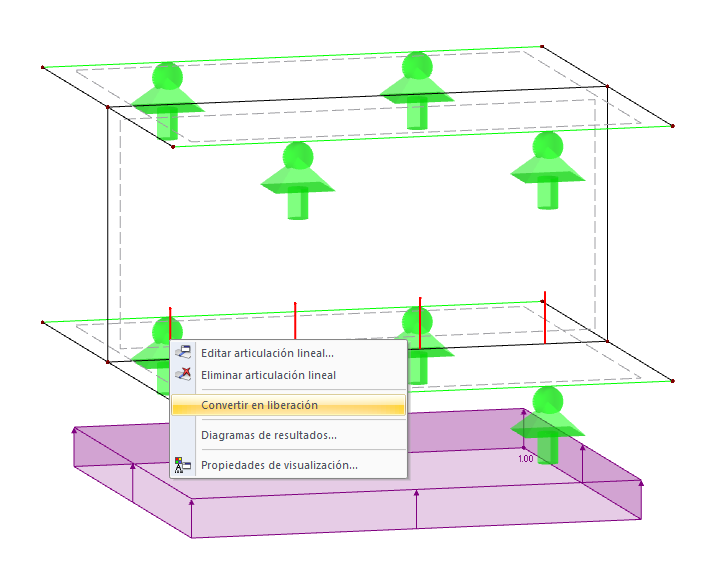 Conversión de articulación lineal en liberación