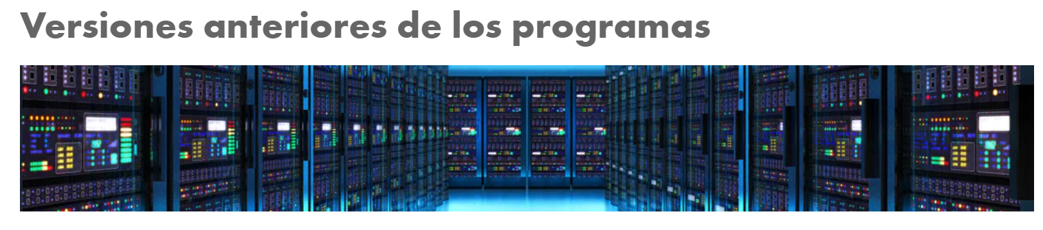 Versión anterior del programa