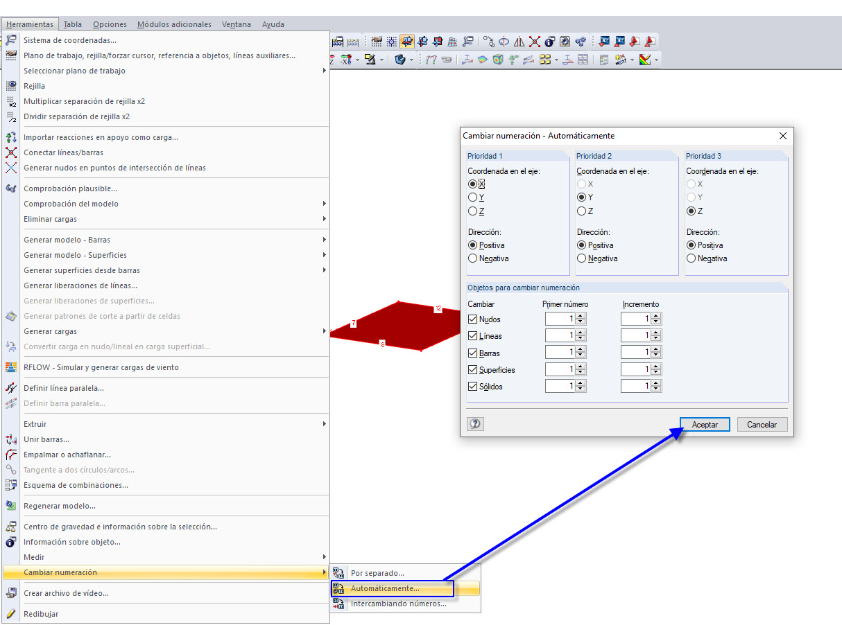 Cambiar numeración