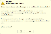 Advertencia núm. 30015 antes de iniciar el cálculo