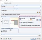 Cuadro de diálogo con los datos generales del modelo