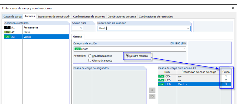 Categoría de acción "De otra manera"