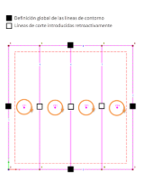 Líneas de contorno de patrones de corte