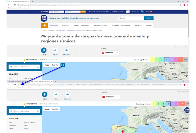 Modo de pantalla completa con dirección URL
