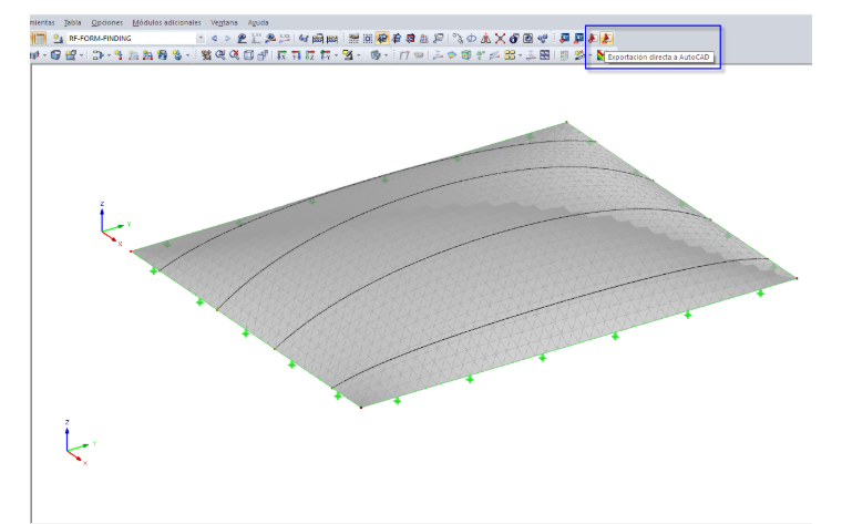 Botón para exportación directa a AutoCAD