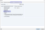 Configuración detallada para la exportación de resultados