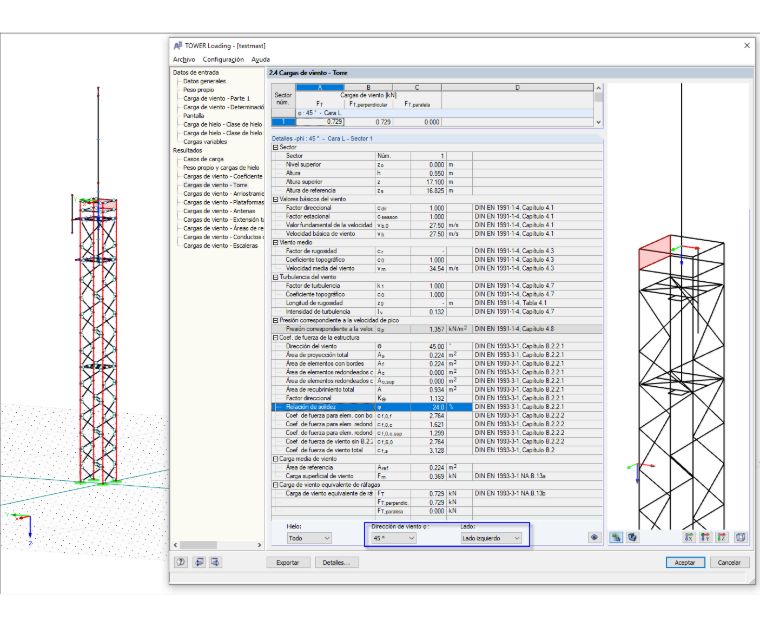 Valores intermedios en RF-/TOWER Loading