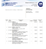 Presupuesto con licencias adicionales en el grupo de productos