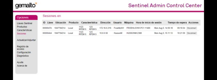 Interfaz de licencia de licencia de red