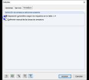 Configuración detallada para armadura