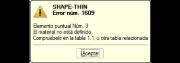 Mensaje de error "El material no está definido".