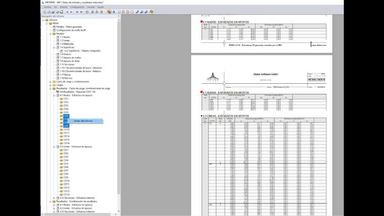 Eliminación de resultados de casos de carga individuales del informe