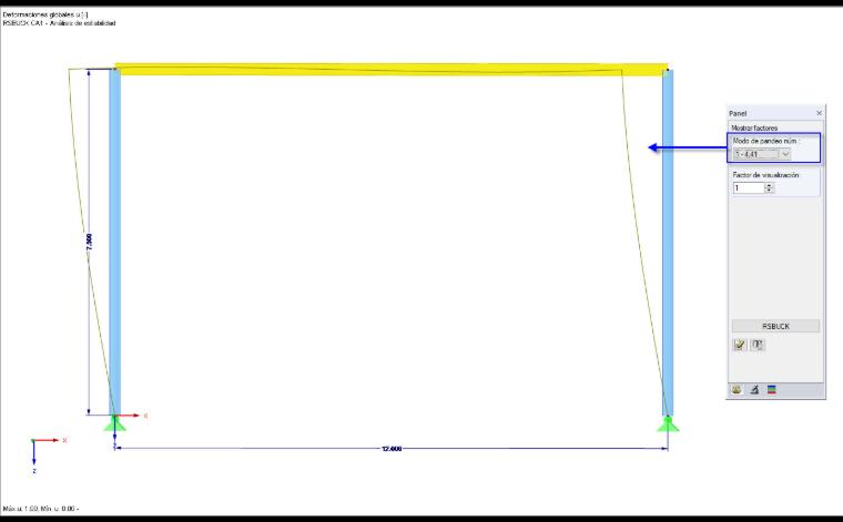 Visualización del modo de pandeo