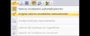 Configuración manual de los valores de los resultados