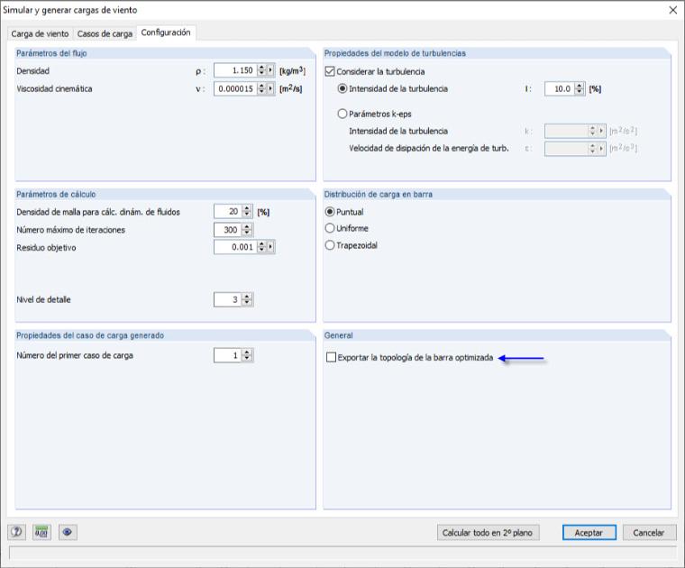 Menú de configuración