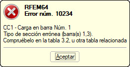 Mensaje de error