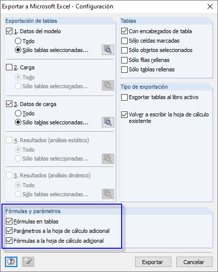 Exportar tabla