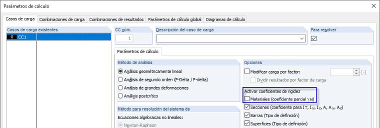 coeficiente parcial de seguridad del material