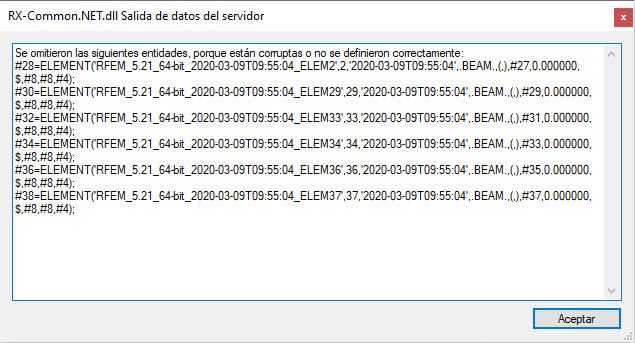 Mensaje de error