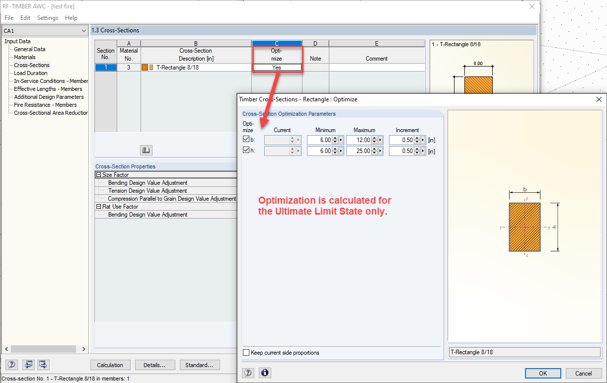 Optimización en RF-TIMBER AWC