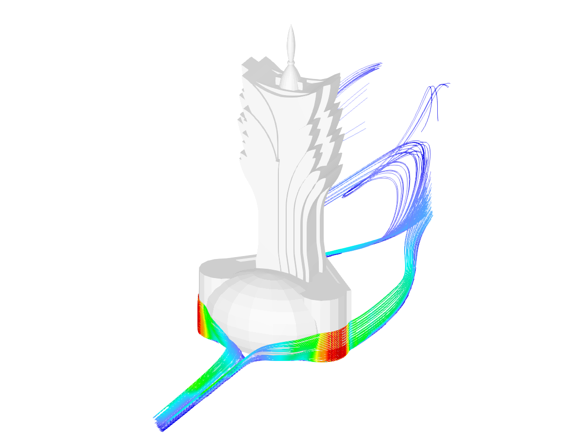 El Grand Lisboa Hotel en RWIND Simulation, Streamlines