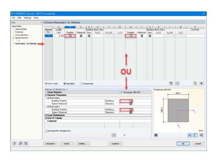 Posible desactivación del pandeo en RF-CONCRETE Columns